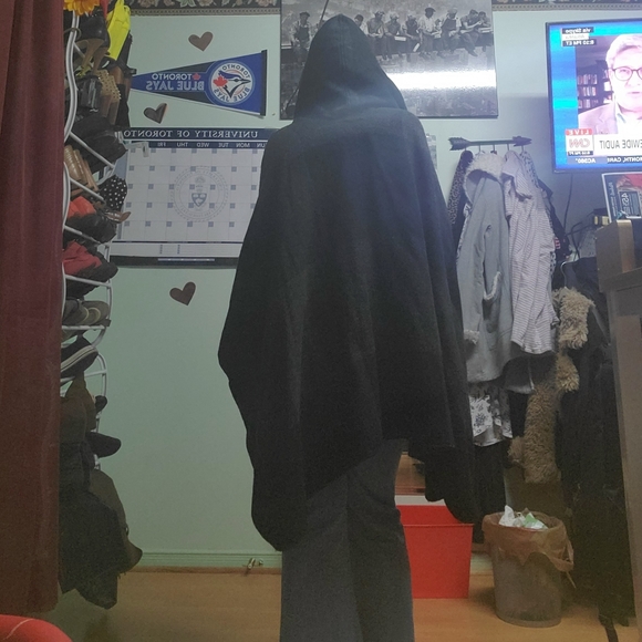 Lord & Taylor Hooded Cape Poncho Plaid boho - Picture 2 of 7